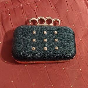 Chic Black Clutch with Gold Studs